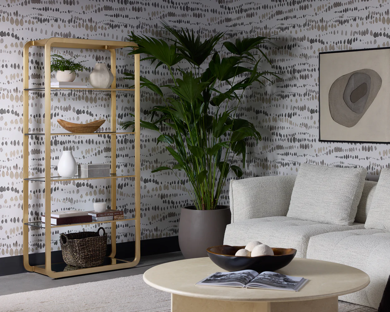 Ambretta Large Freestanding Bookcase - 5-Tier Open Shelving Unit in Walnut Finish for Living Room or Office - Image 4