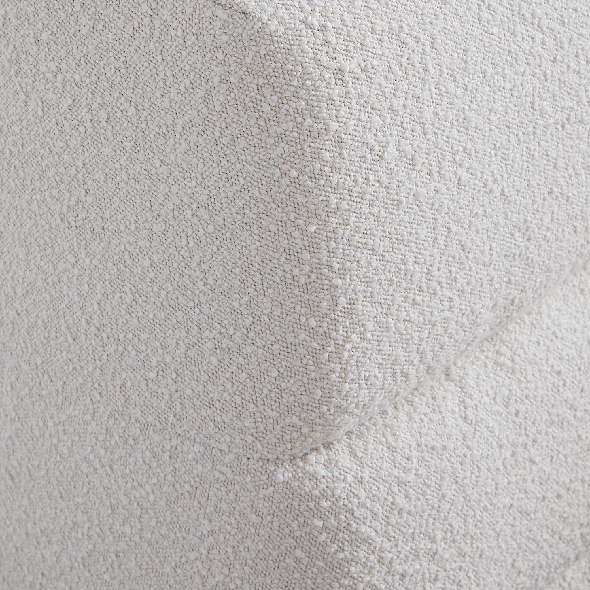 Cushy Boucle Fabric Bed - Contemporary Upholstered Platform Bed in Cream Boucle with Padded Headboard - Image 4