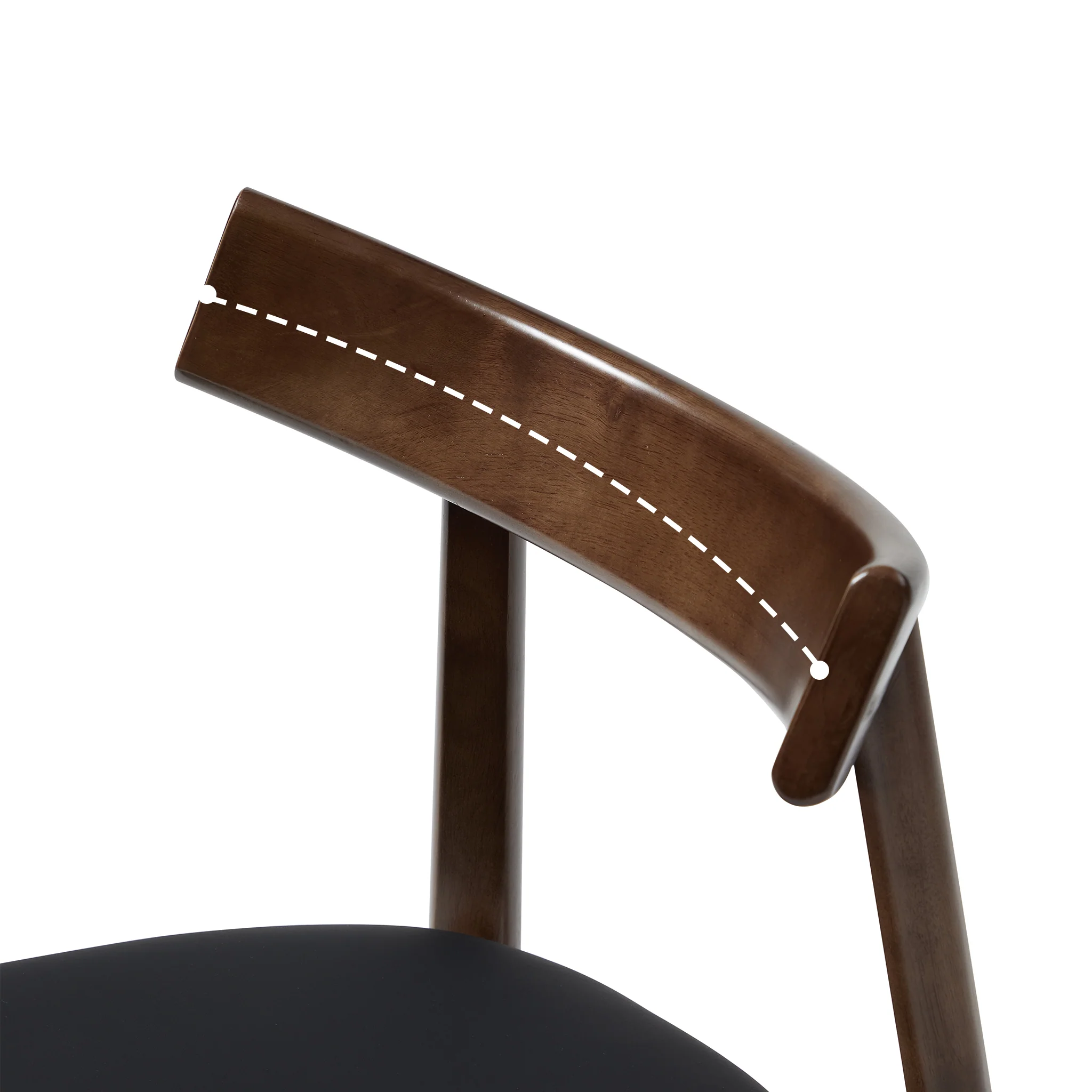 Ester Upholstered Dining Chair - Elegant Curved Backrest in with Oak Legs - Image 3