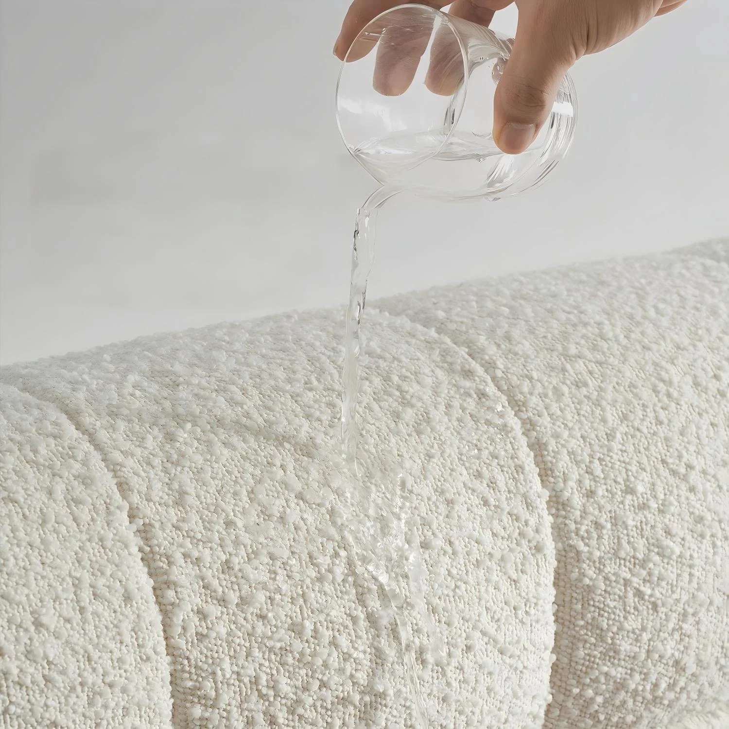 Cream Puff Boucle Bed Contemporary Upholstered Platform Bed Frame for Bedroom Comfort and Style - Image 5