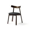 Ester Upholstered Dining Chair - Elegant Curved Backrest in with Oak Legs