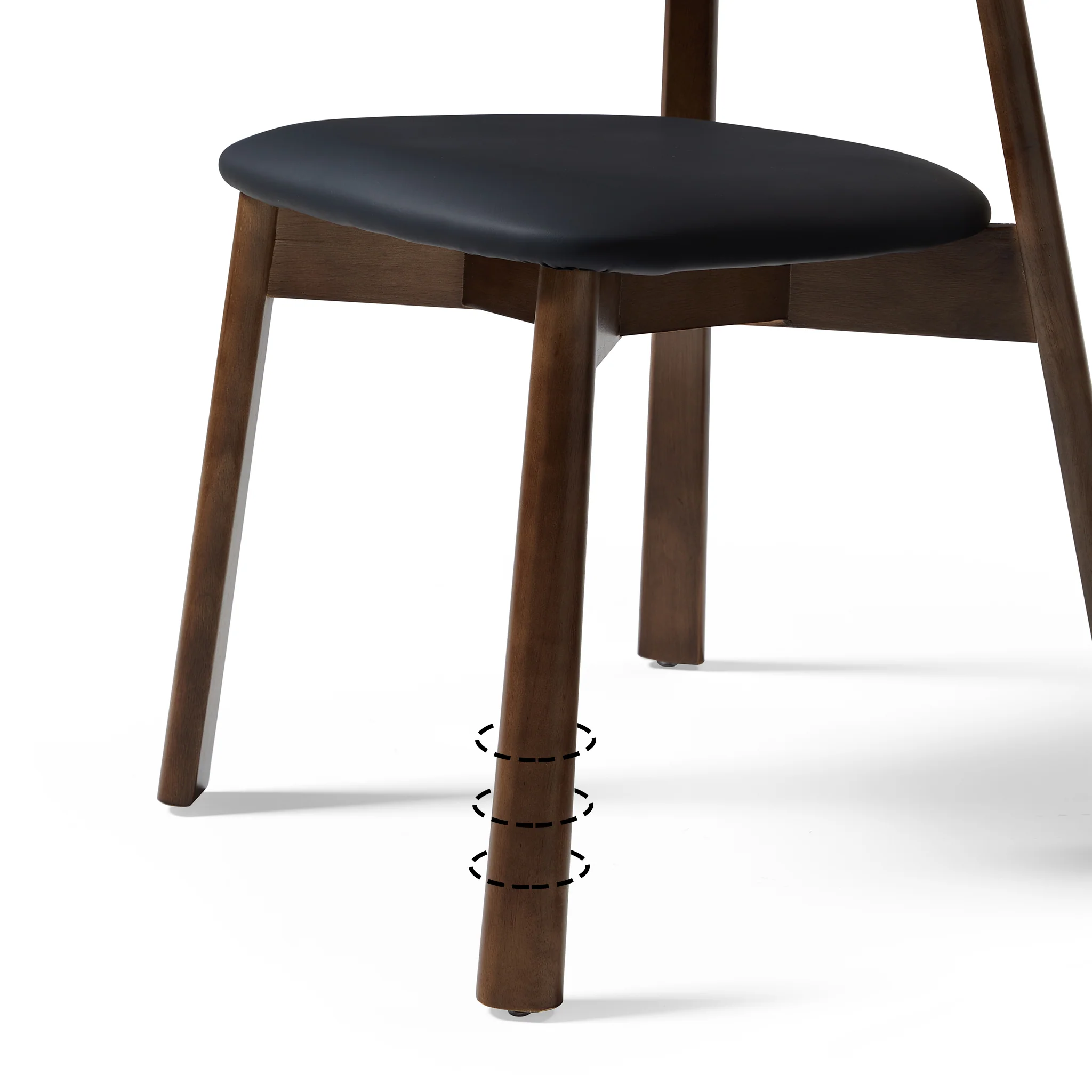 Ester Upholstered Dining Chair - Elegant Curved Backrest in with Oak Legs - Image 4